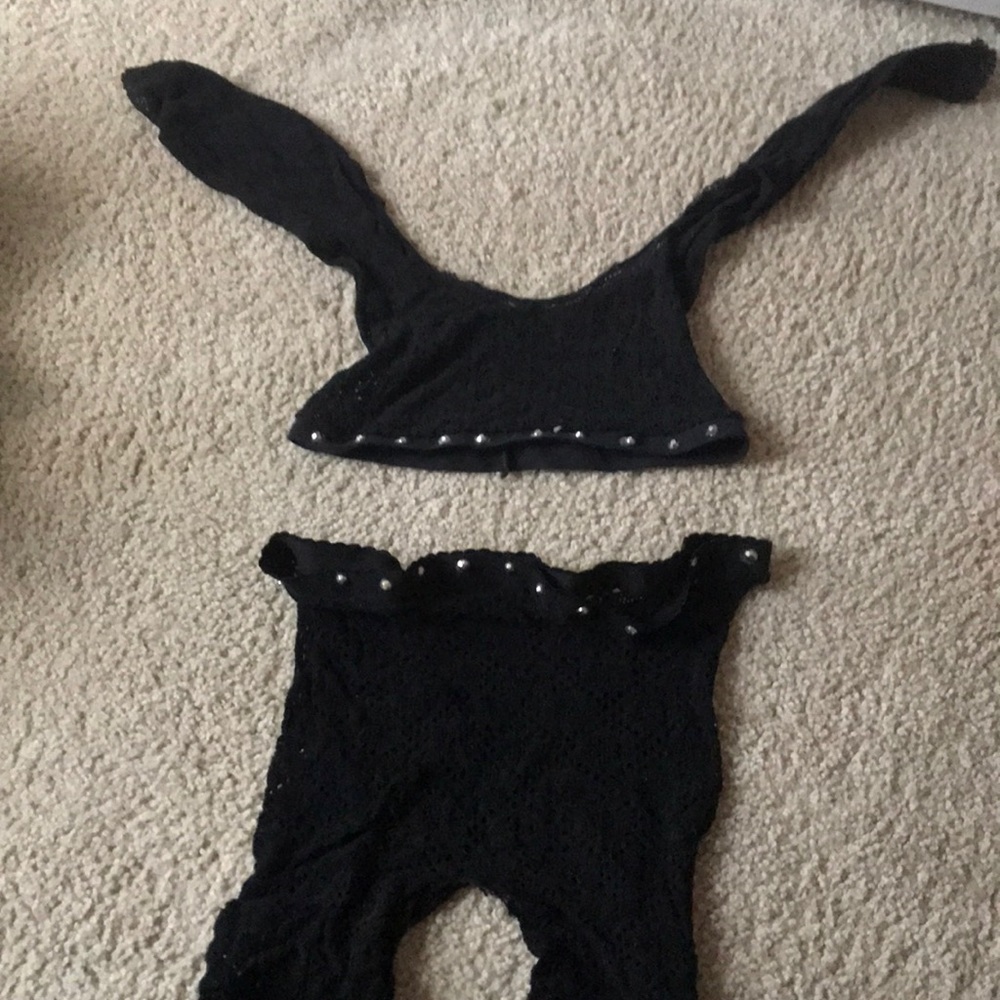 Fish net two piece outfit